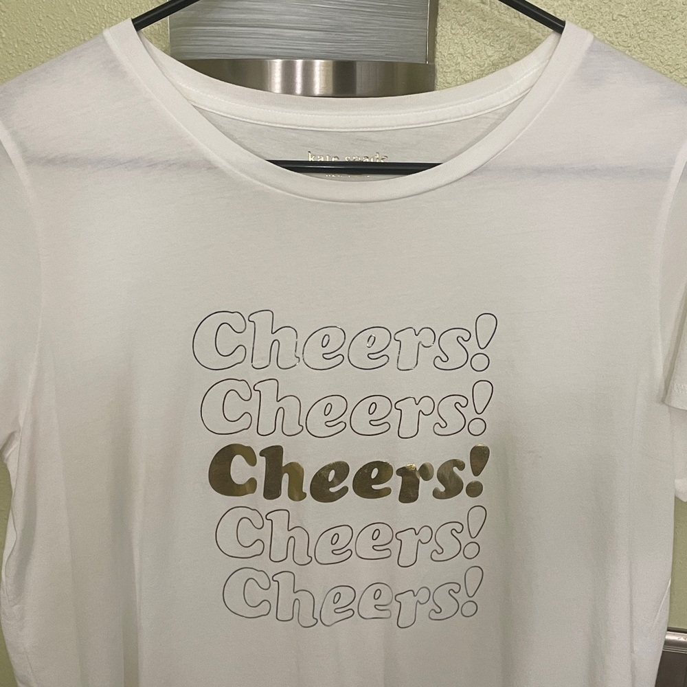 Kate Spade White Tee with Gold Logo